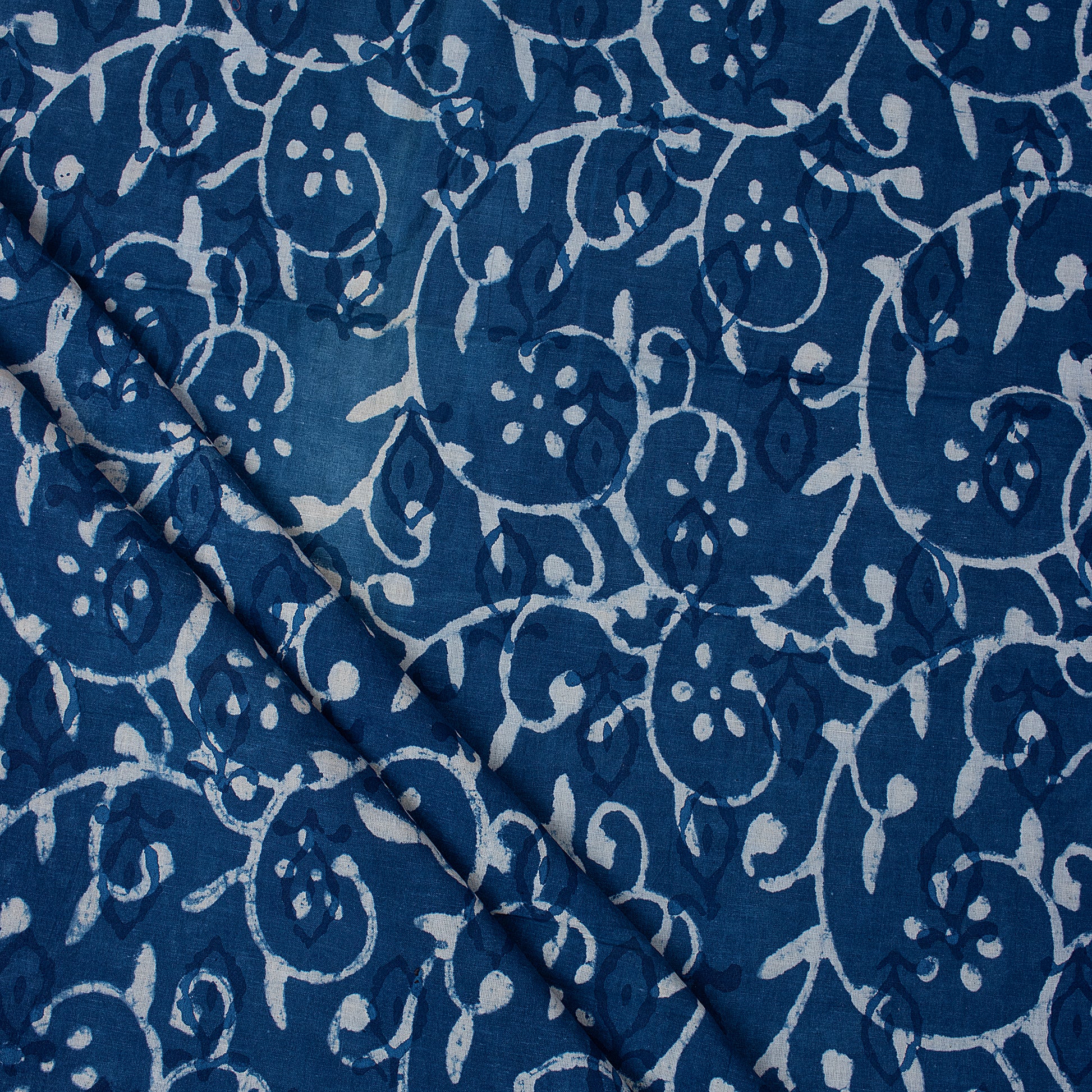 Floral Indigo Jaipur Cotton Fabric