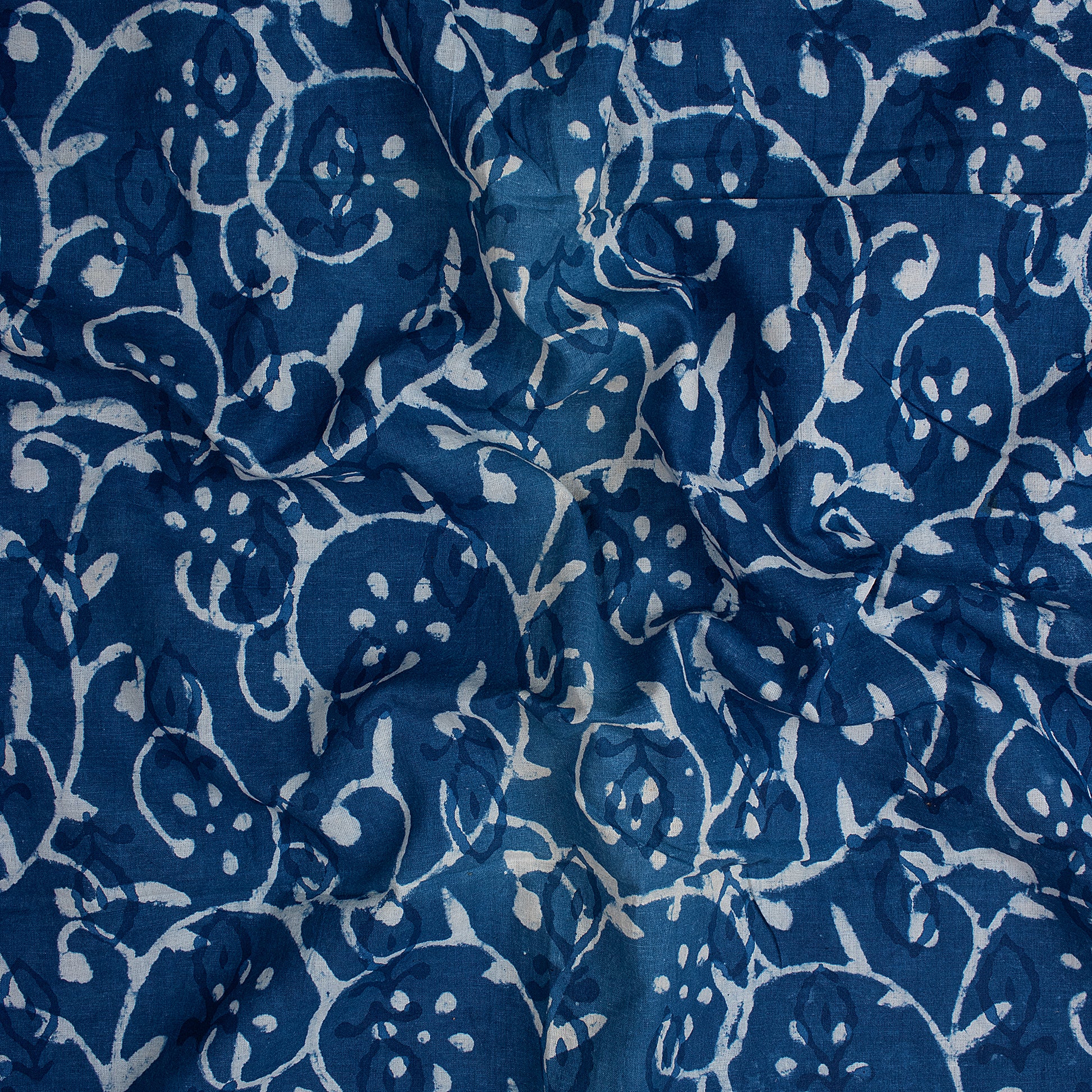 Floral Indigo Jaipur Cotton Fabric