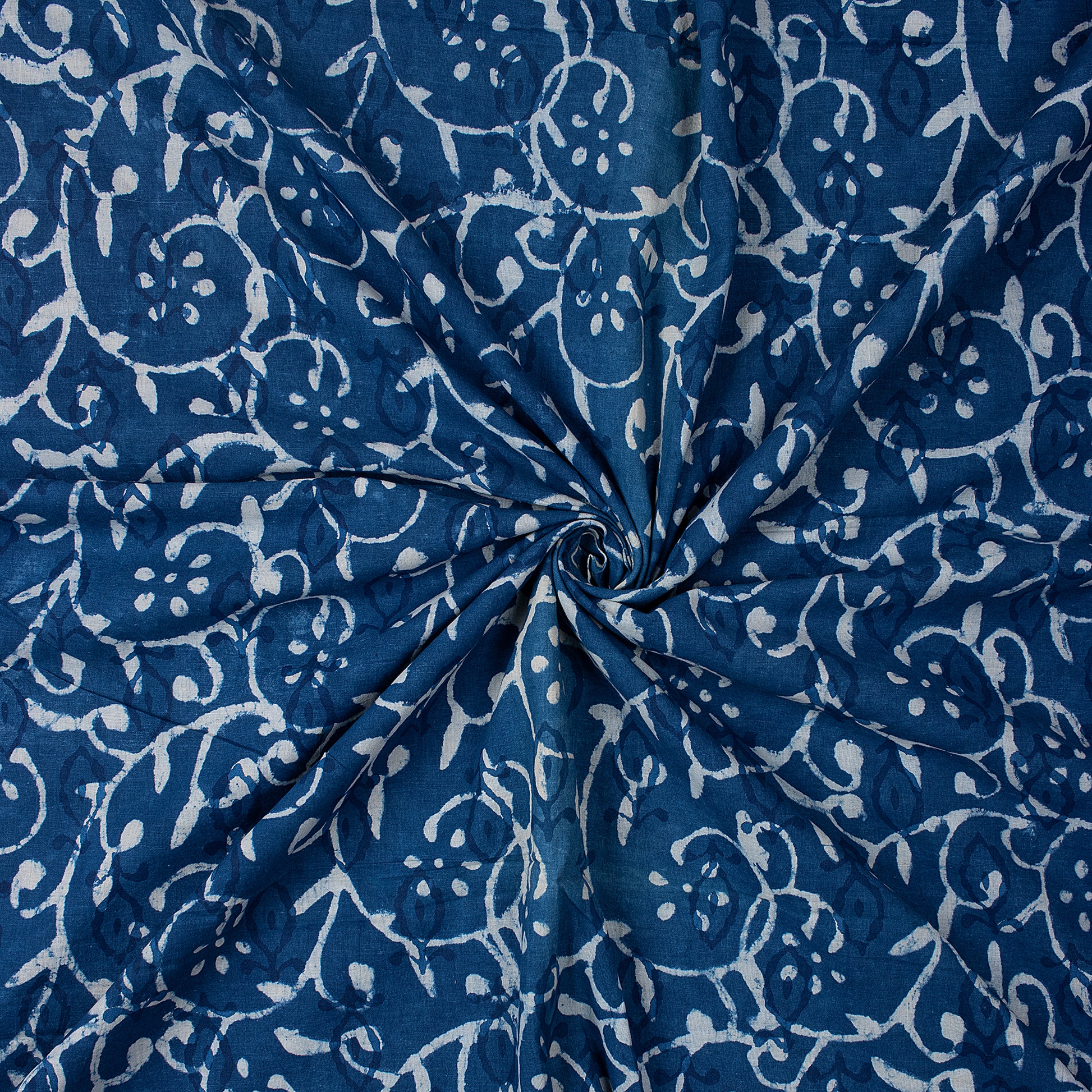 Floral Indigo Jaipur Cotton Fabric