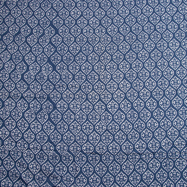 Indigo Block Print Cotton Fabric