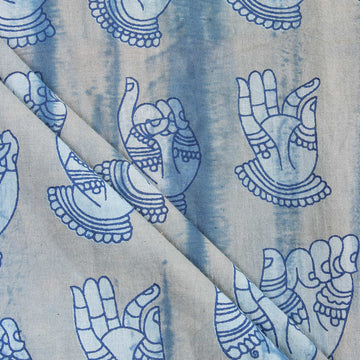 Indigo Blue Thump Print Soft Cotton Indigo Material Online