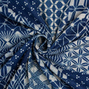 Premium Indigo Blue Geometrical Print Indigo Cotton Fabric