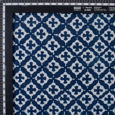 Luxury Indigo Blue Print Pure Cotton Indigo Fabric For Dress