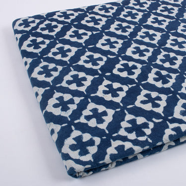 Luxury Indigo Blue Print Pure Cotton Indigo Fabric For Dress