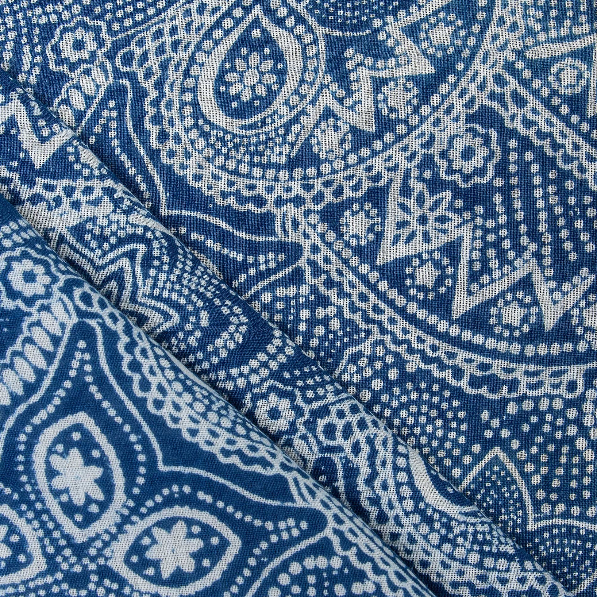 Print Cotton Indigo Fabric