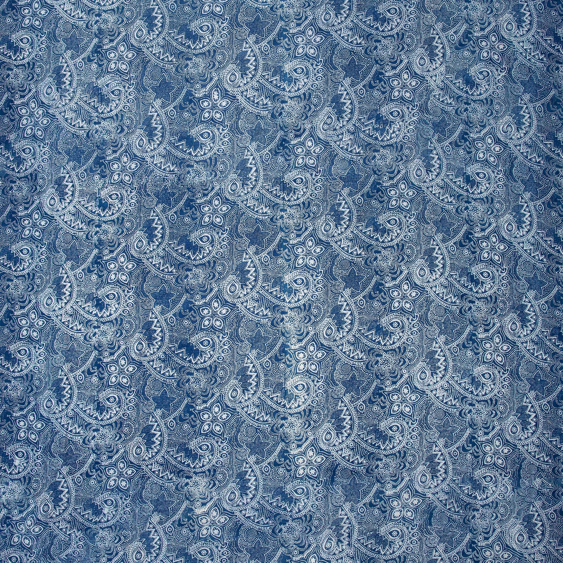 Print Cotton Indigo Fabric