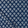 Pure Cotton Floral Block Printed Indigo Material