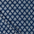 Pure Cotton Floral Block Printed Indigo Material