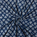 Pure Cotton Floral Block Printed Indigo Material