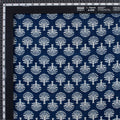 Pure Cotton Floral Block Printed Indigo Material