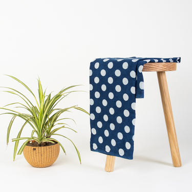 Polka Dots Print Indigo Fabric