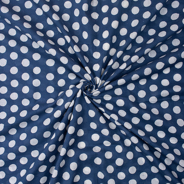 Polka Dots Print Indigo Fabric