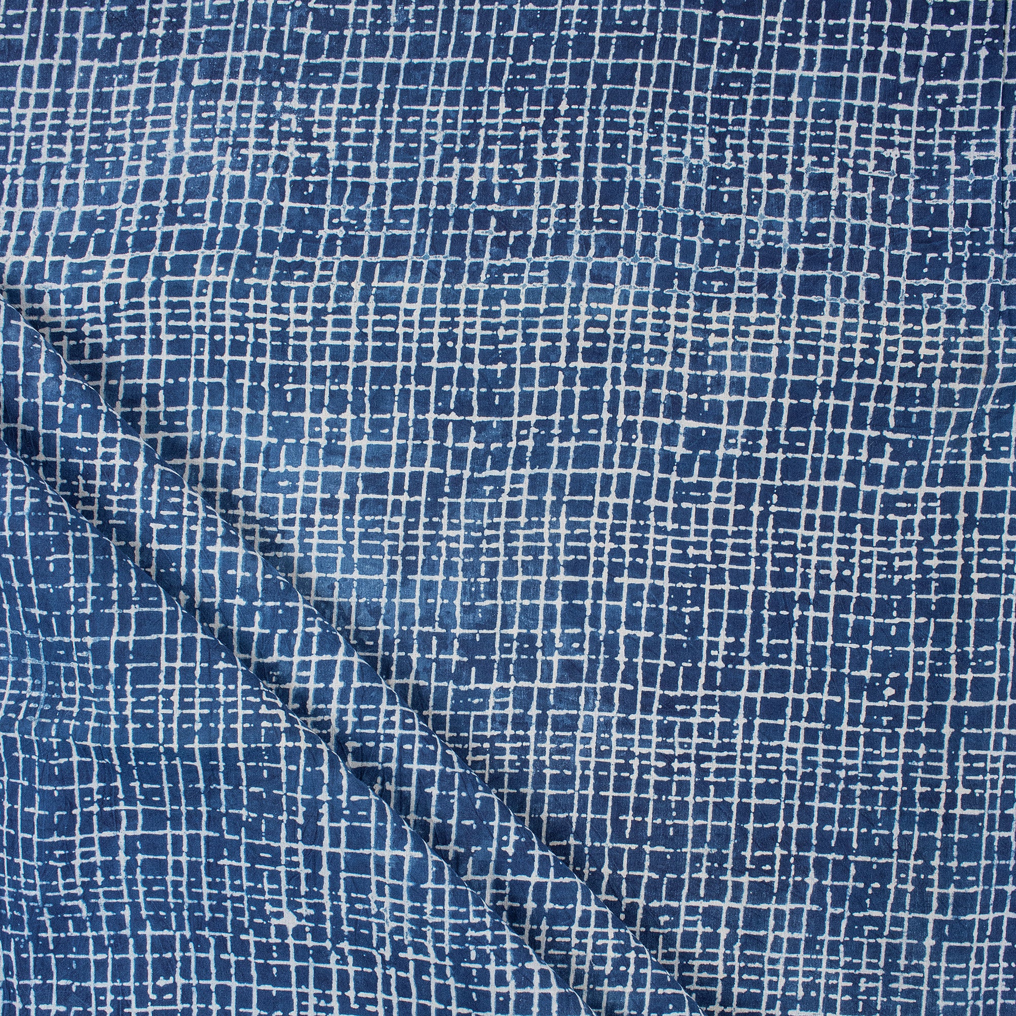 Indigo Blue Pure Cotton Block Print Fabric