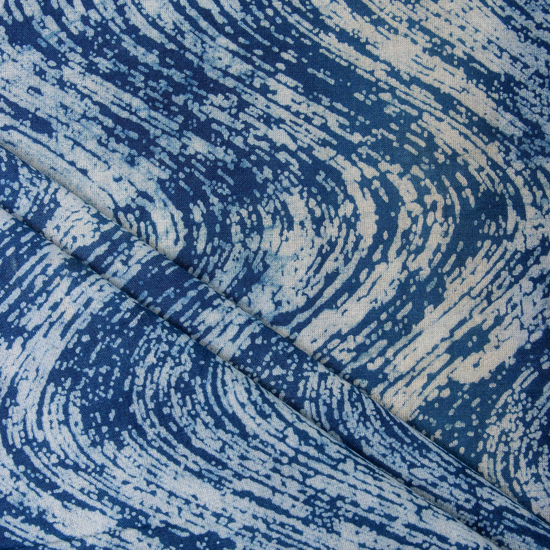 Indigo blue Abstract Print Pure Cotton Indigo Fabric For Dress