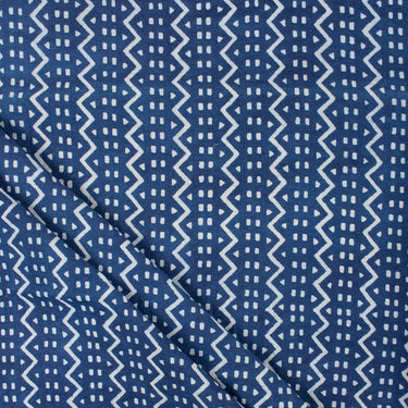 Indigo Cotton Blue Block Printed Pure Fabric