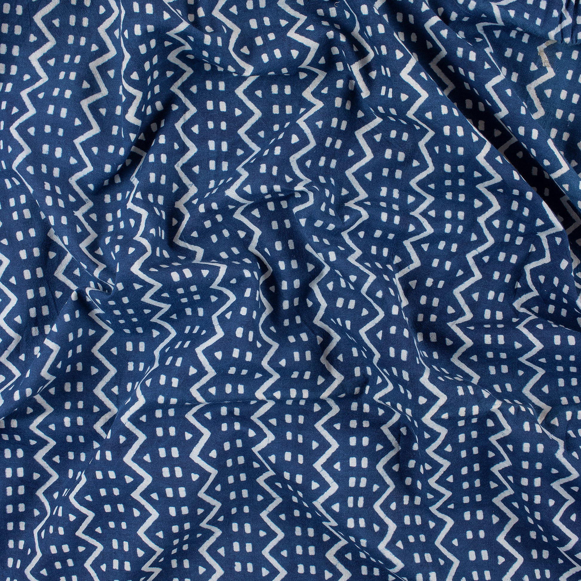 Indigo Cotton Blue Block Printed Pure Fabric