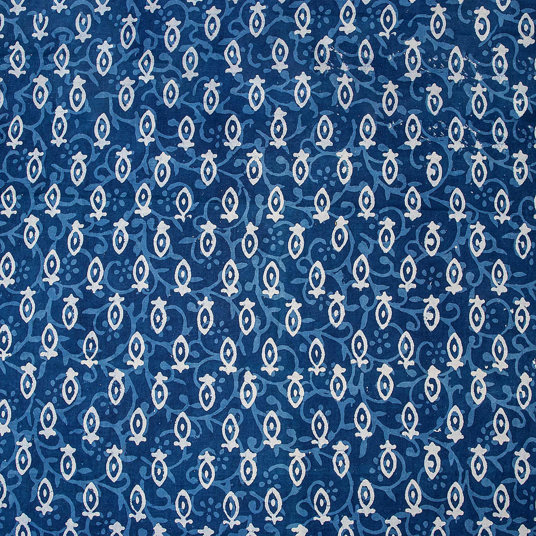 Blue Pure Cotton Indigo Block Print Fabric For Dress Online