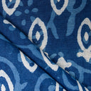 Blue Pure Cotton Indigo Block Print Fabric For Dress Online