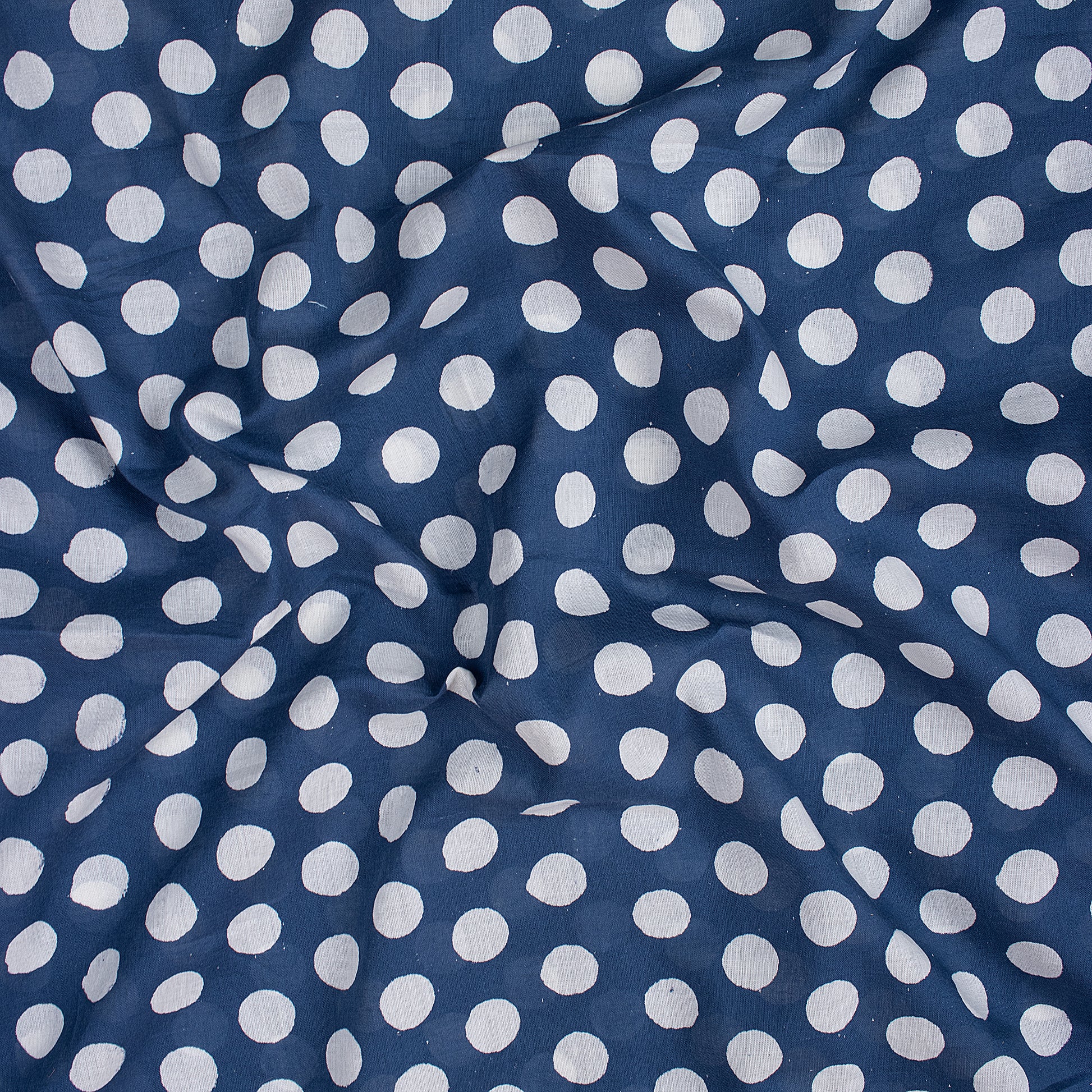 Polka Dots Cotton Block Print Fabric