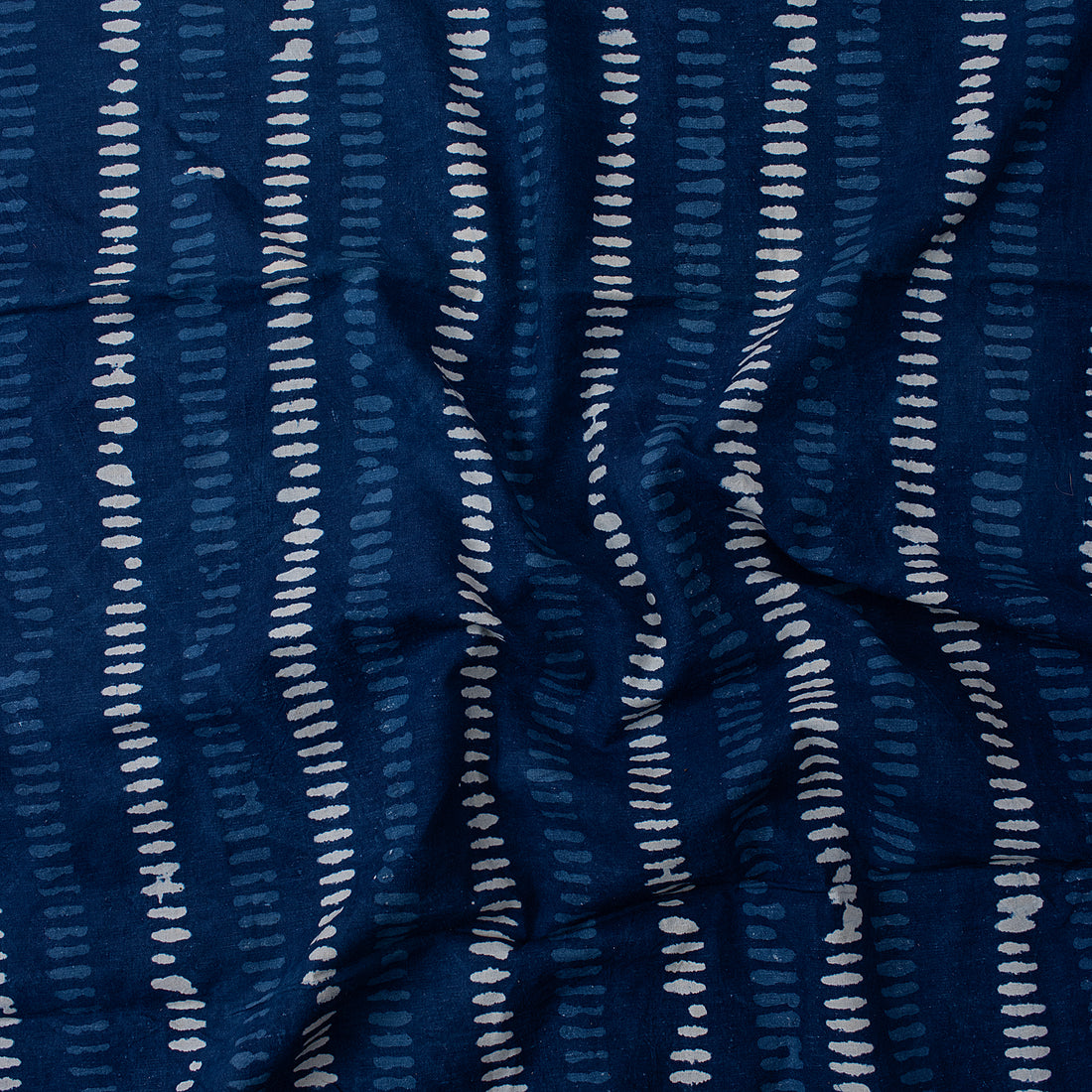 Striped Indigo Block Print Fabric