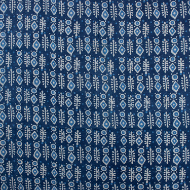 Geometric Indigo Cotton Fabric