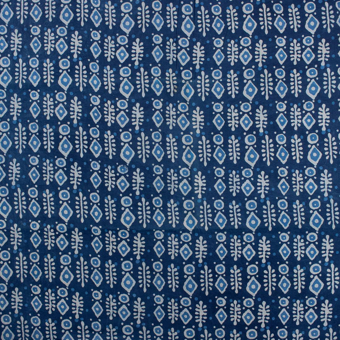 Geometric Indigo Cotton Fabric