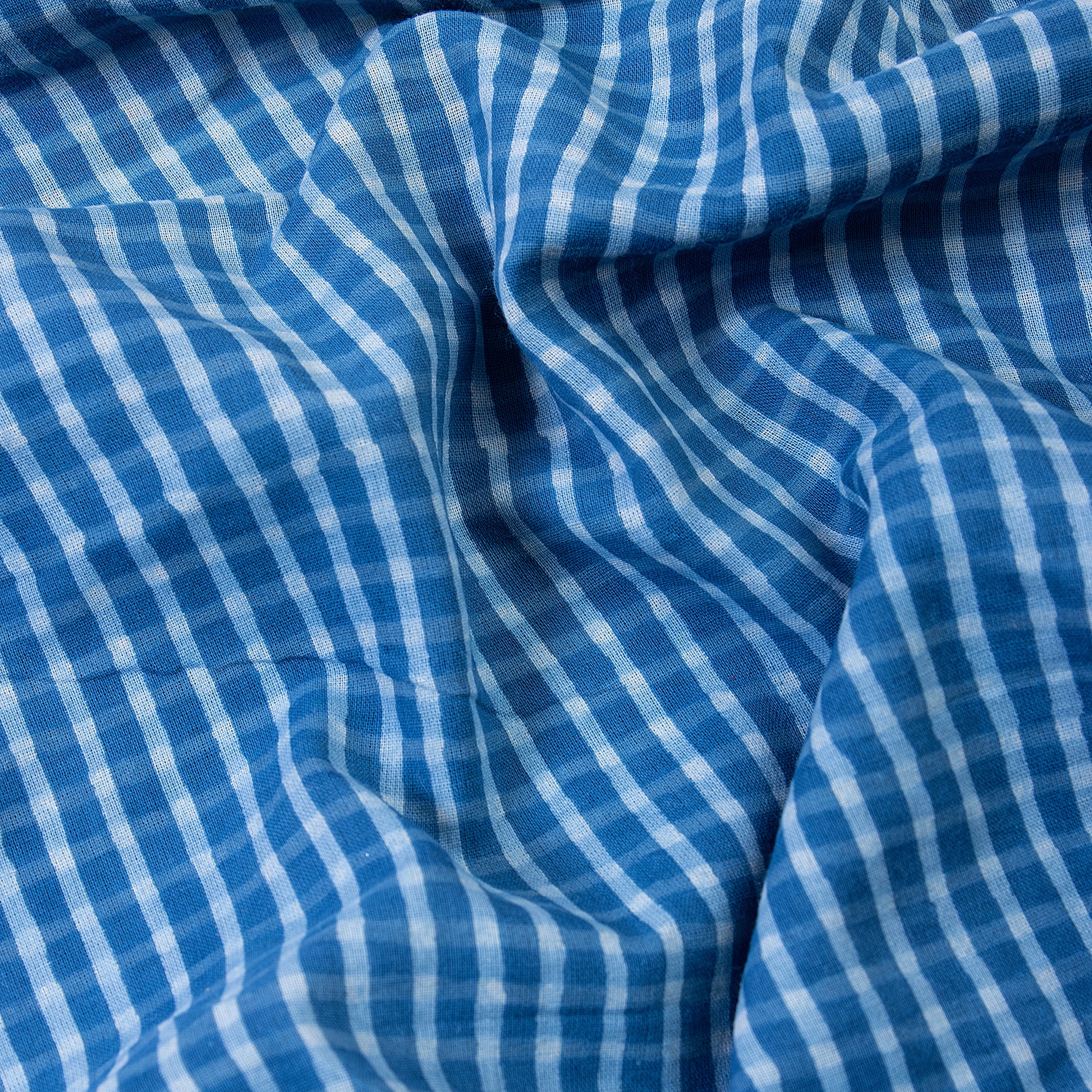 Striped Printed Indigo Fabric