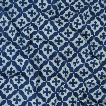Star Print Indigo Cotton Fabric For Dress