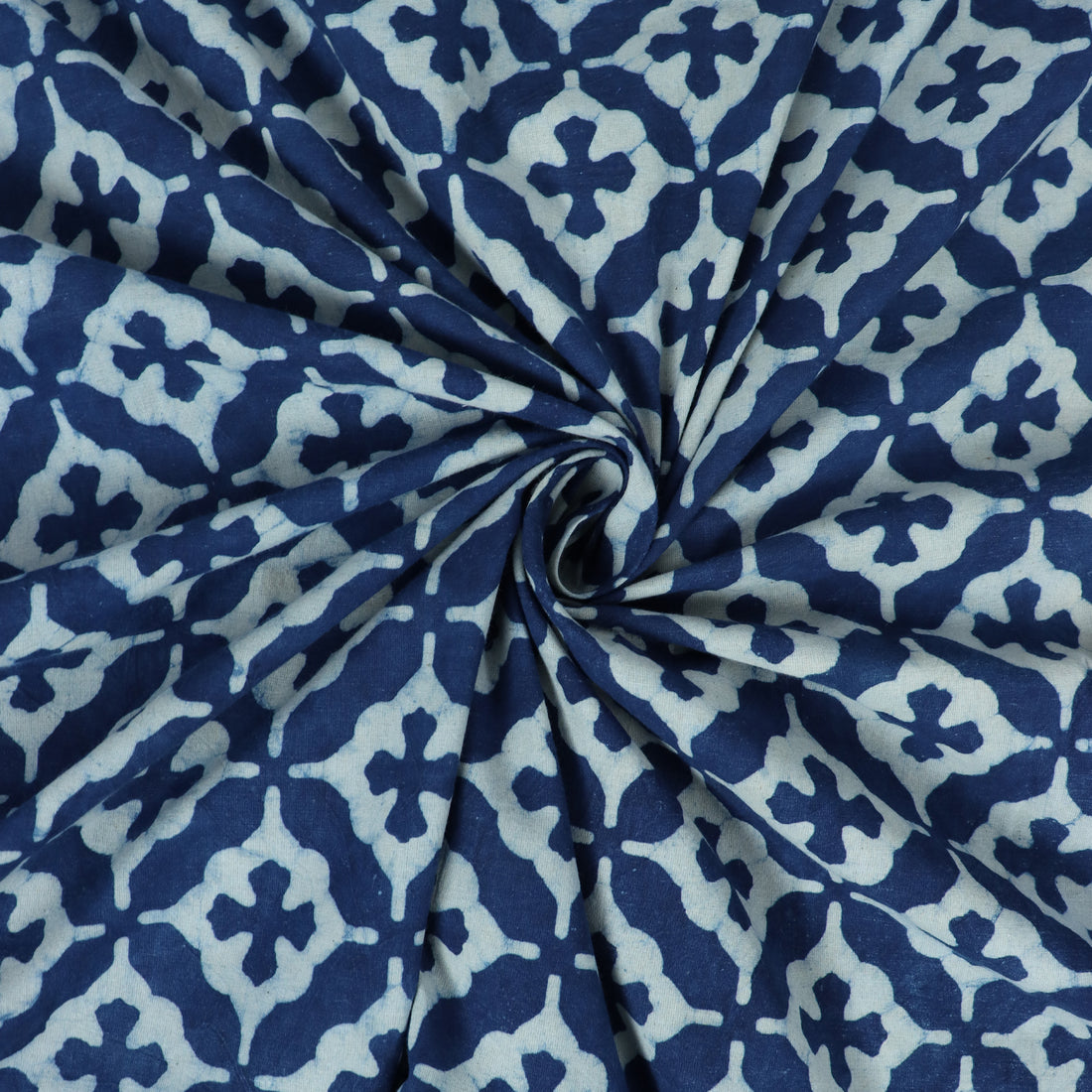 Star Print Indigo Cotton Fabric For Dress