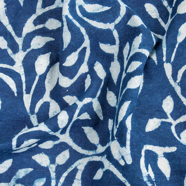 Soft Cotton Indigo Block Print Fabric For Dress Online