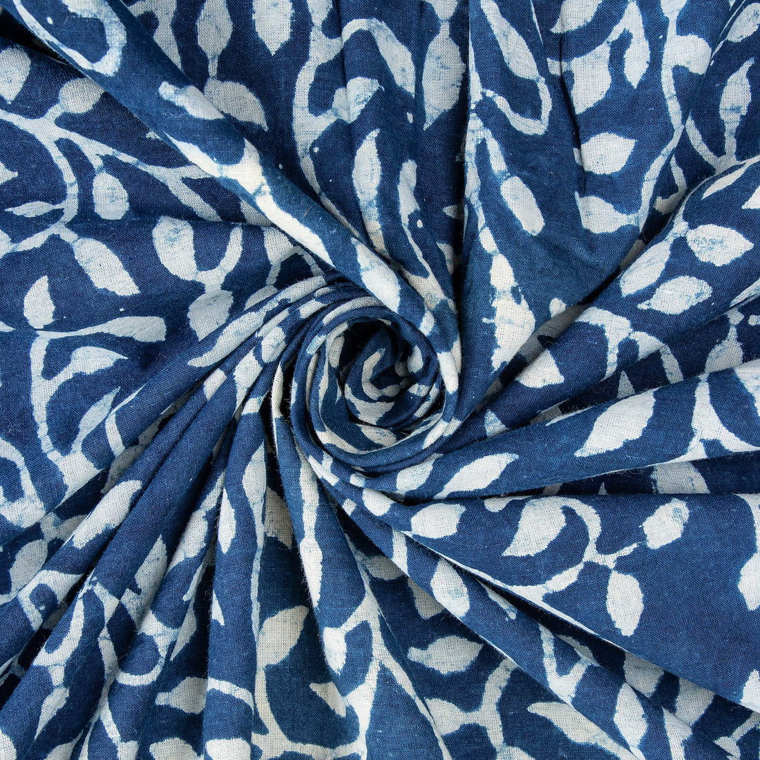 Soft Cotton Indigo Block Print Fabric For Dress Online