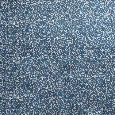 Blue Abstract Print Cotton Indigo Material Fabric