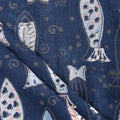 Cotton Blue Fish Indigo Block Print Fabric Online