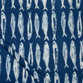 Hand Block Fish Printed Cotton fabric