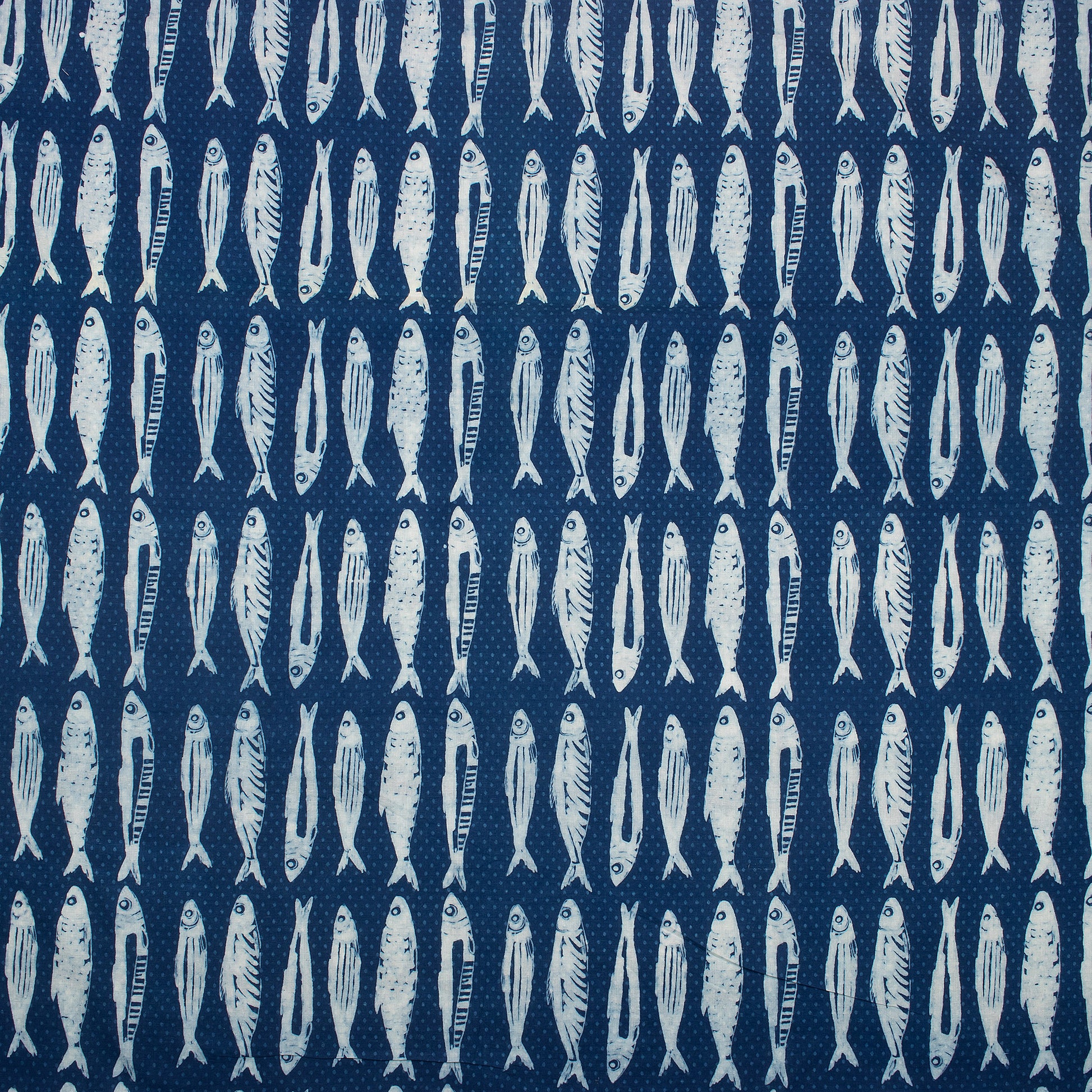 Hand Block Fish Printed Cotton fabric