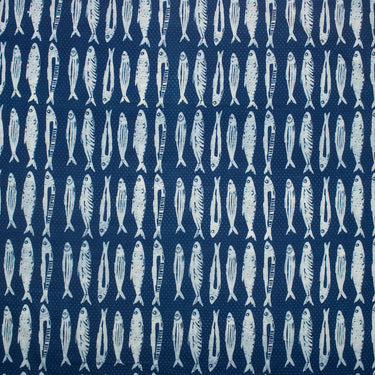 Hand Block Fish Printed Cotton fabric