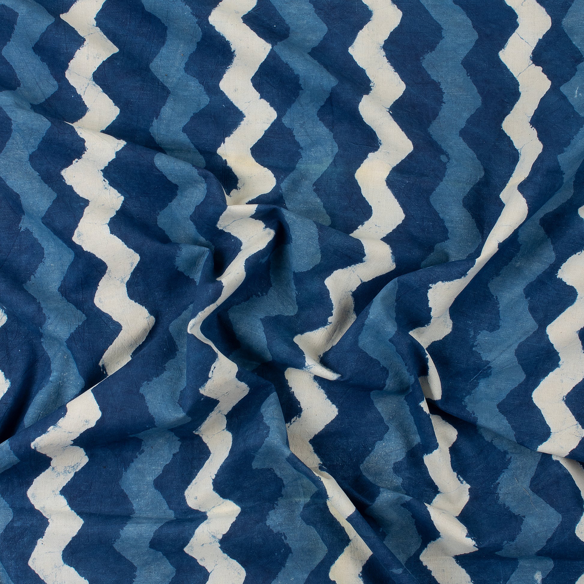 Quality Wave Printed Indigo Fabric