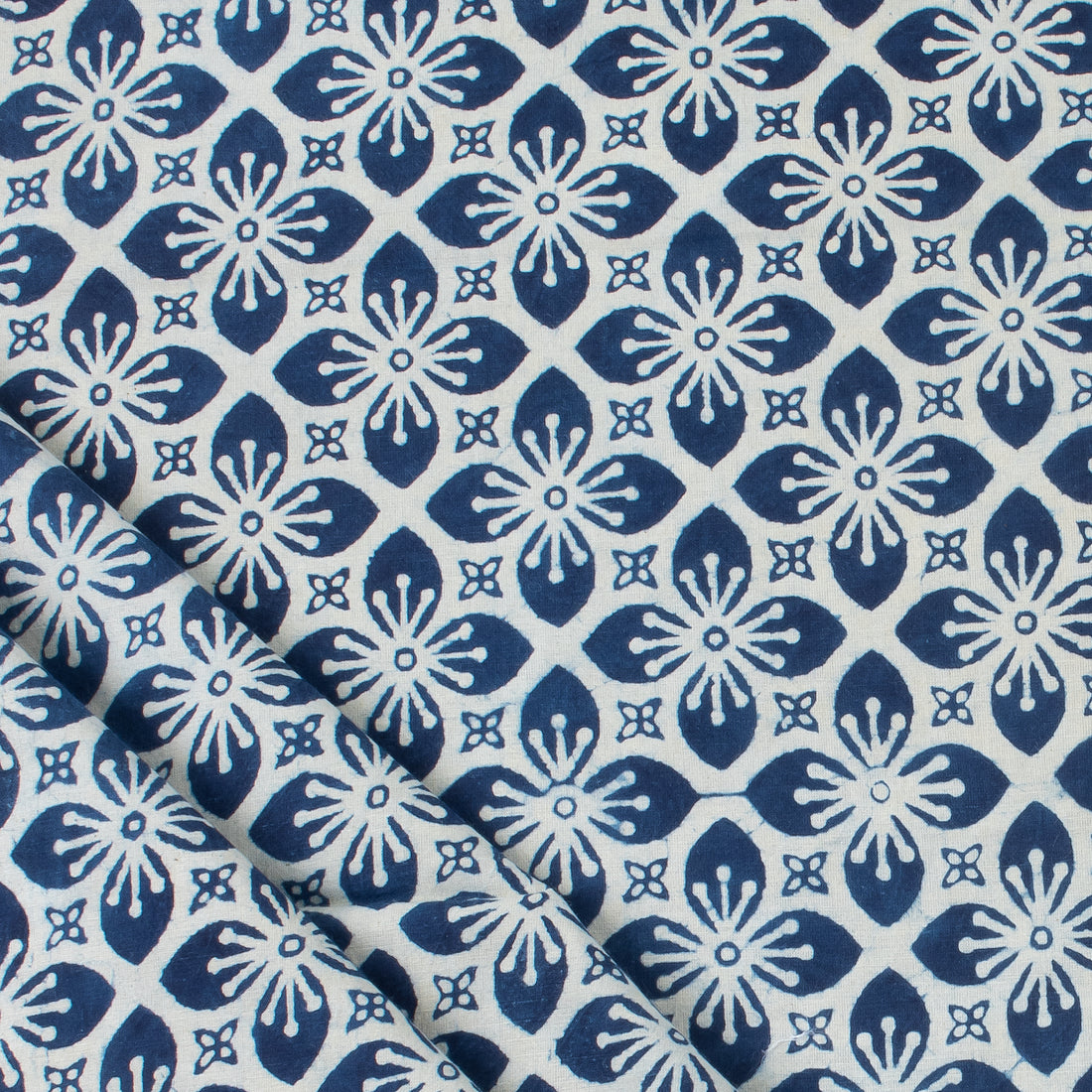 Jaipuri Rangoli Indigo Cotton Block Print Fabric