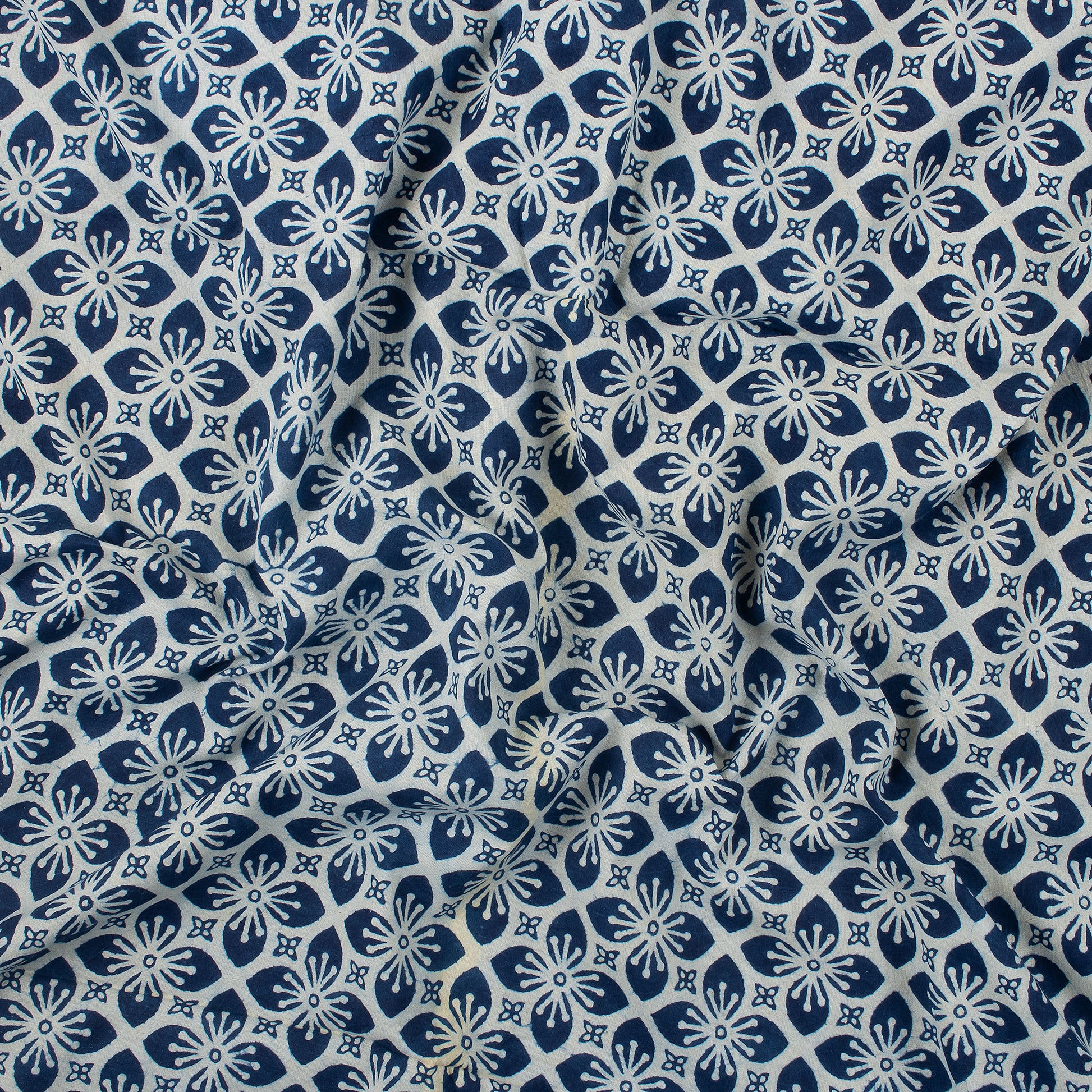 Jaipuri Rangoli Indigo Cotton Block Print Fabric