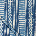 Jaipuri Block Striped Indigo Print Fabric