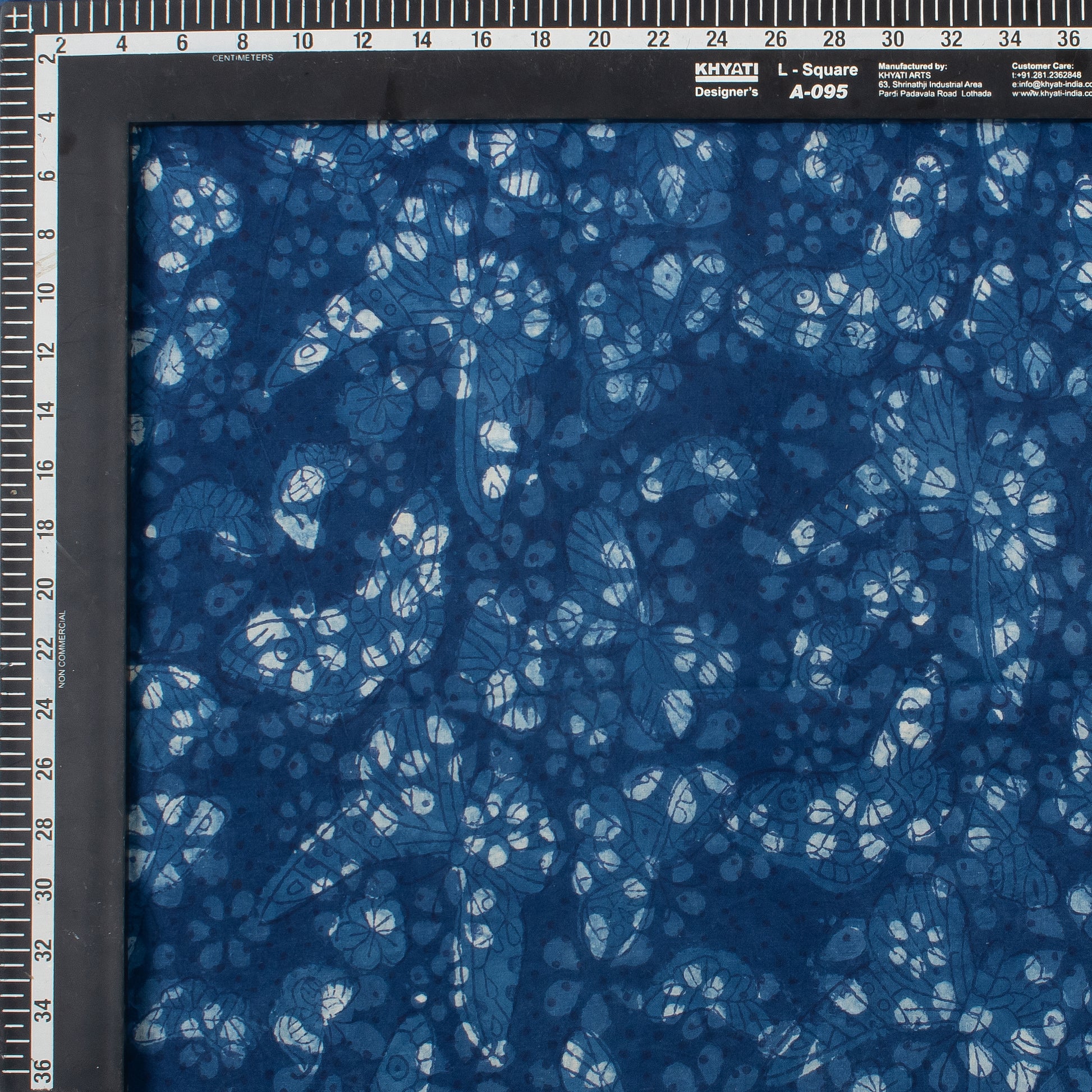 Butterfly Printed Indigo Cotton Fabric