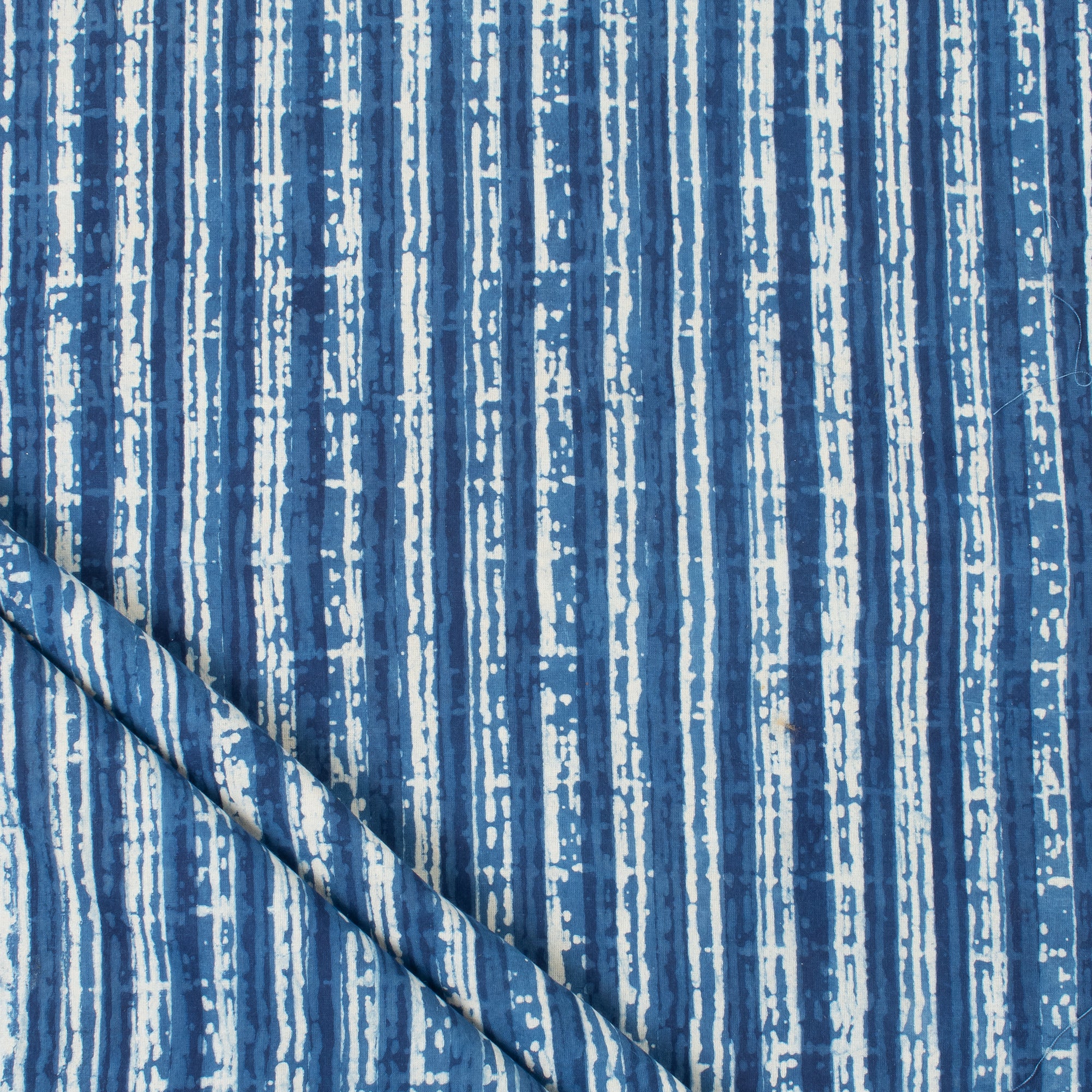 Jaipuri Indigo Striped Printed Cotton Fabric