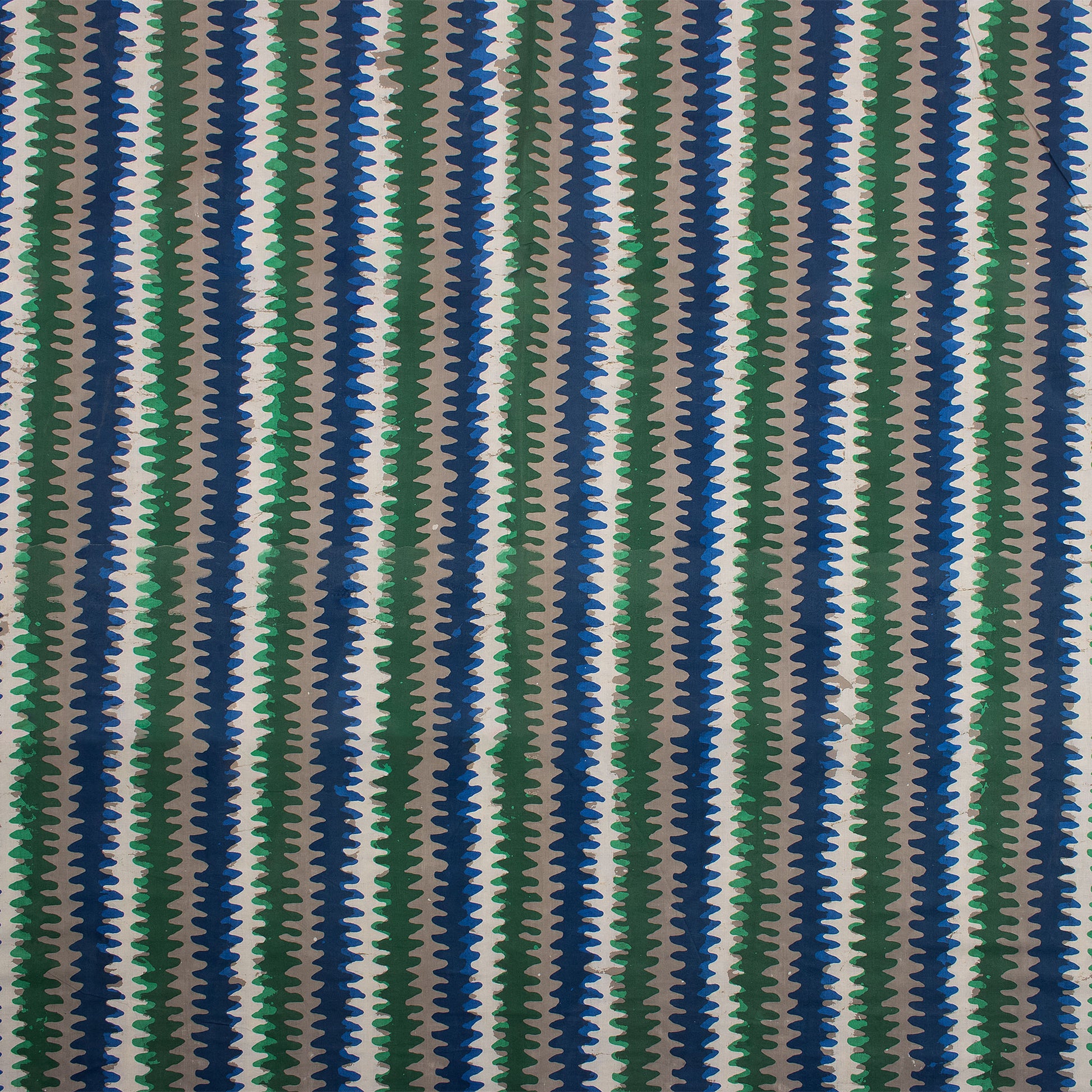 Striped Printed Indigo Cotton Fabric