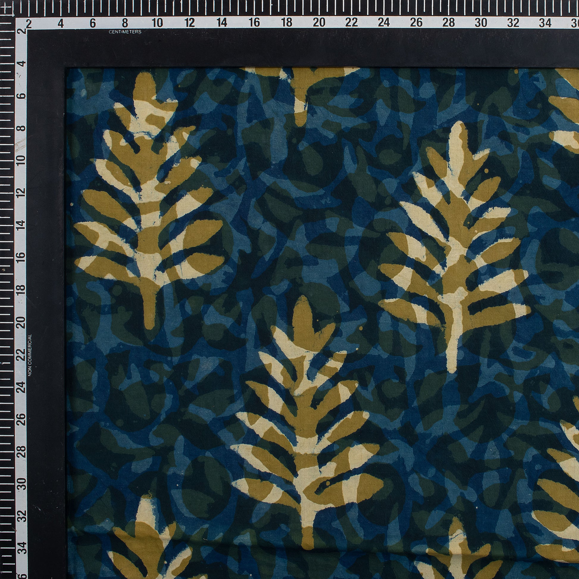 Leaf Printed Indigo Block Print Fabric