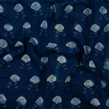 Hand Printed Indigo Organic Cotton Fabric