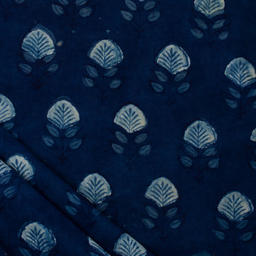 Hand Printed Indigo Organic Cotton Fabric