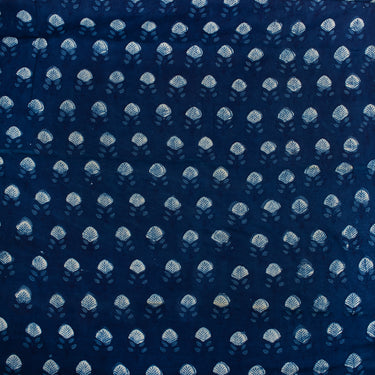 Hand Printed Indigo Organic Cotton Fabric