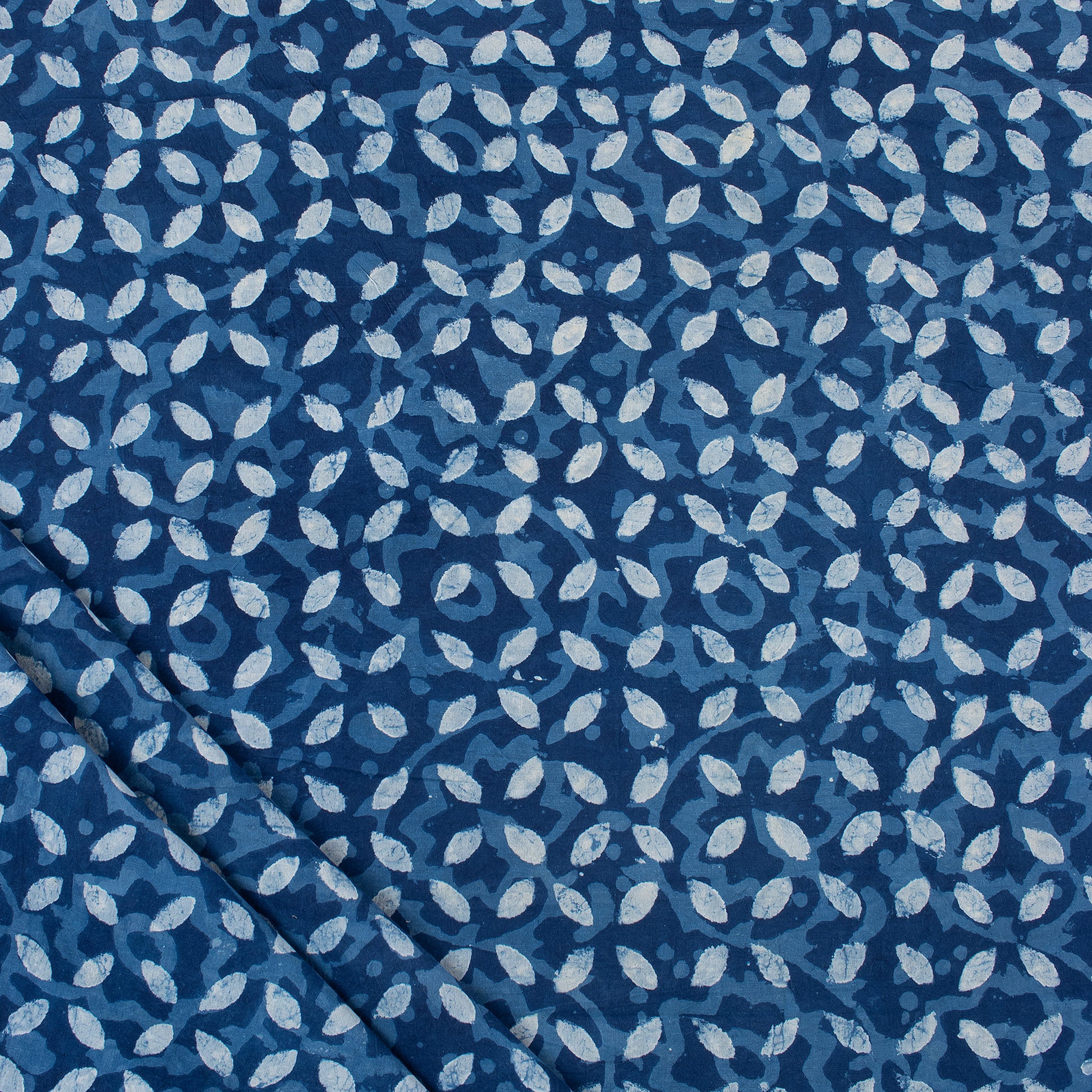 Natural Handmade Print Indigo Cotton Fabric