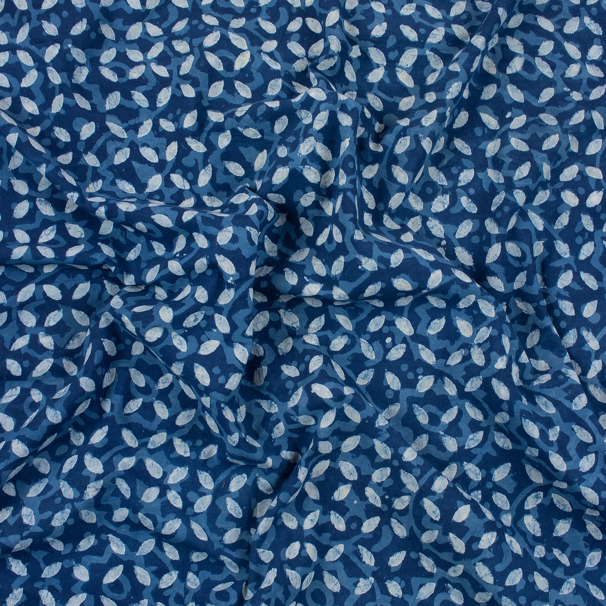 Natural Handmade Print Indigo Cotton Fabric