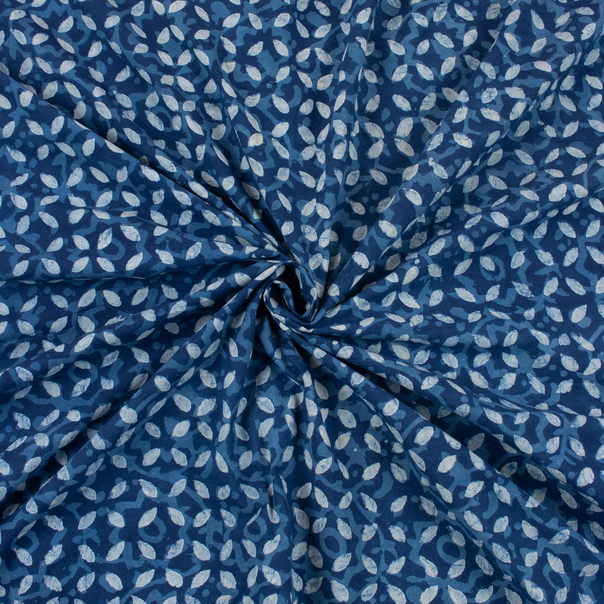 Natural Handmade Print Indigo Cotton Fabric